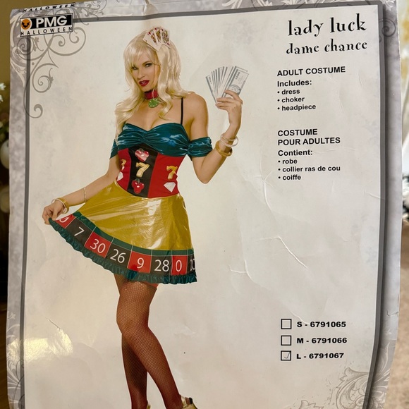 Lady Luck Roulette Gambling Casino costume size M set of 5 - Picture 6 of 11